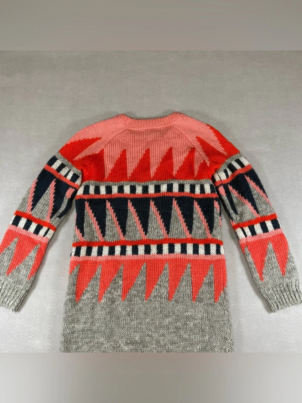 Gap kids girls Coral and Gray Geometric Knit Sweater dress size L (10)